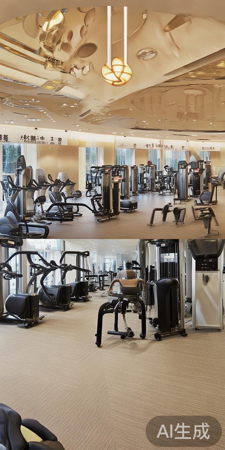 走进澳门银河太阳城的健身区域，首先映入眼帘的是宽敞